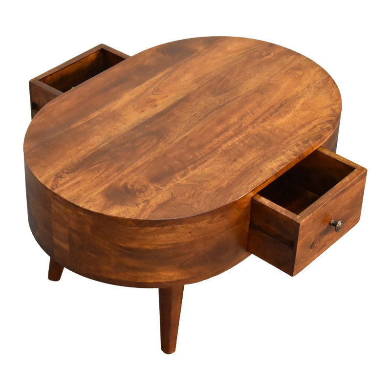 Mini Rounded Coffee Table - Chestnut