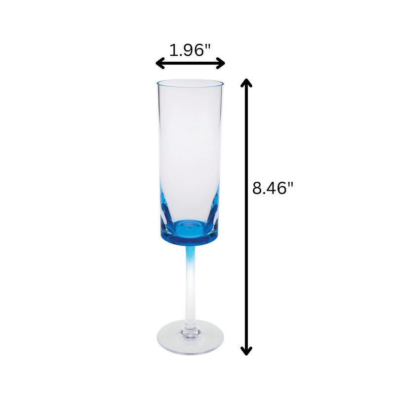 Oval Halo - Acrylic Champagne Flutes (Set of 4)