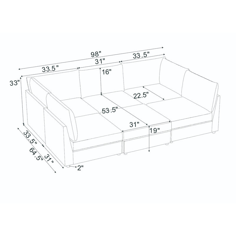 Modern Reversible Modular Sectional
