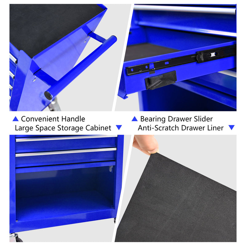 4 Drawers Multifunctional Tool Cart With Wheels