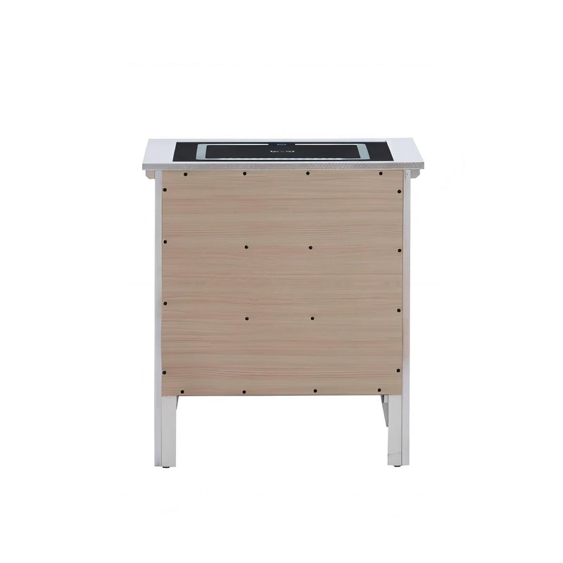 Hammond - Smart 3 Drawer Nightstand With USB Charging And Integrated Speakers - White