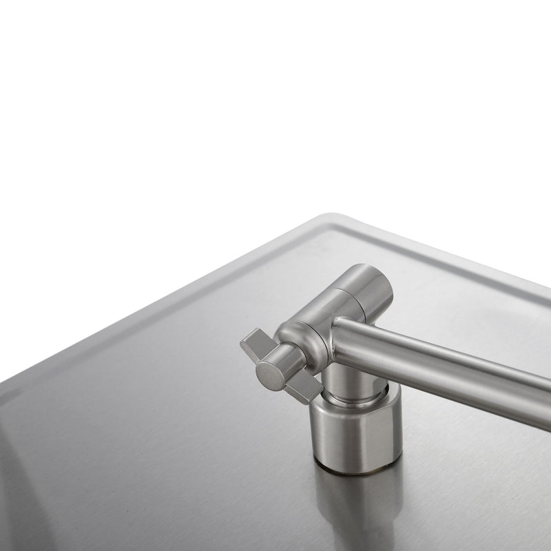 Luxury Rain Shower Head With Adjustable Arm, 10" Square, Stainless Steel - Brushed Nickel