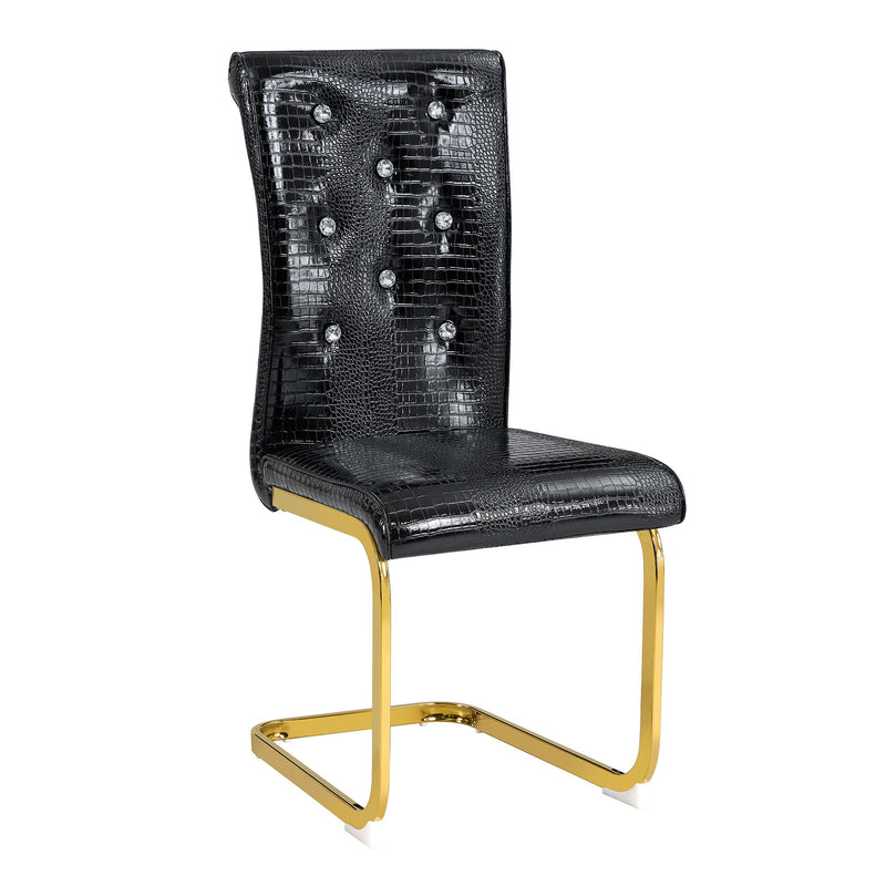 Elegant Design Alligator Skin Upholstered Dining Chairs