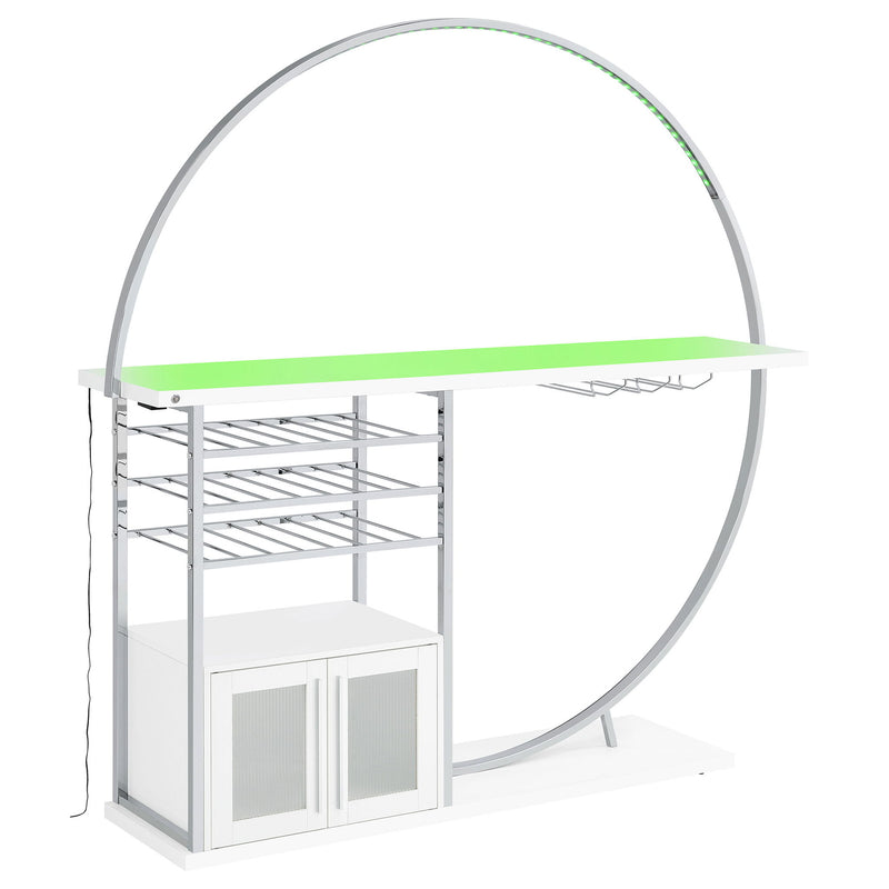 Casey - 2 Door Home Bar Storage Bar With Customizable Lighting - White