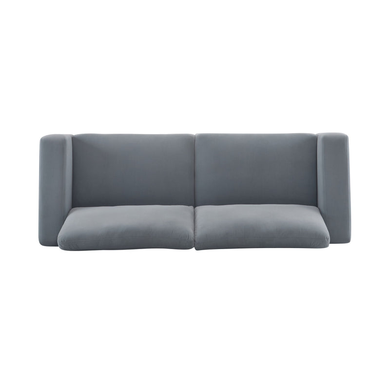 Modern Square Arm Sofa With Soft Fabric Upholstery, Deep Cushions