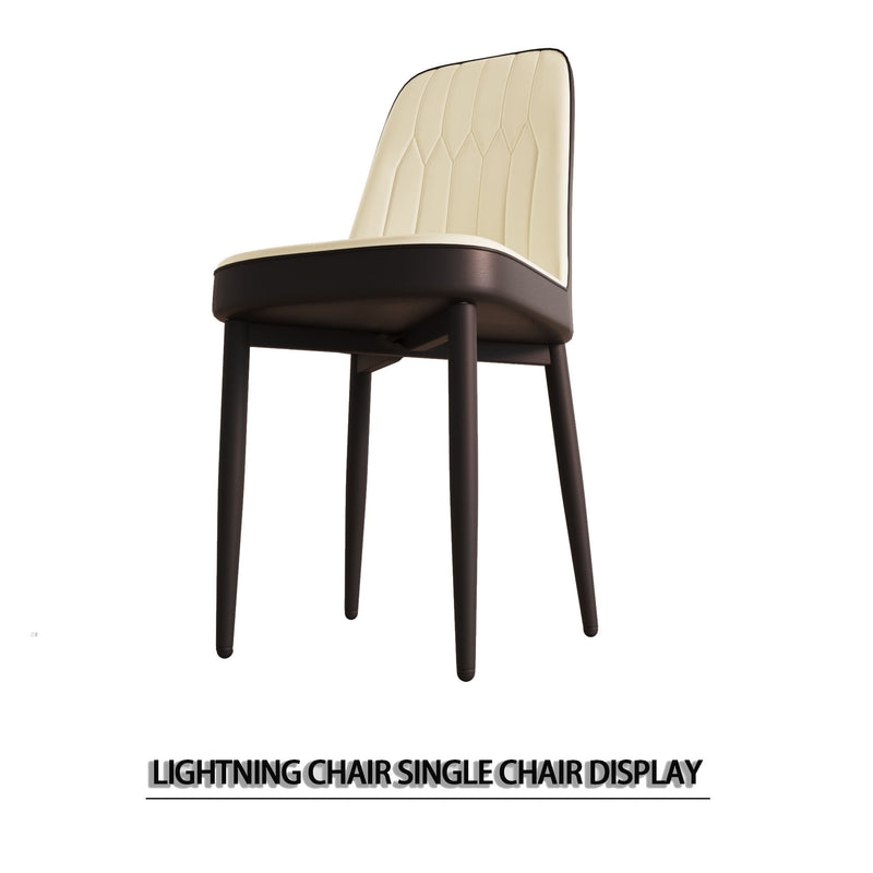 Modern Dining Chair With Cushions And Metal Legs
