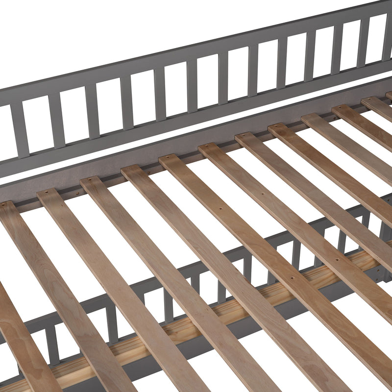 Low Bunk Bed With Slide, Fence And Ladder