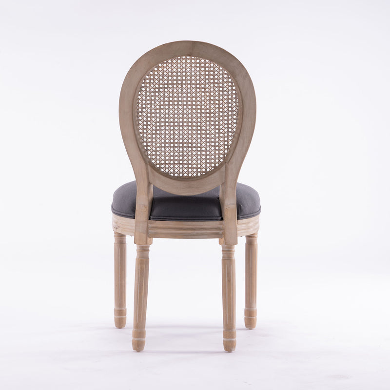 Dining Chairs, Upholstered With Round Back (Set of 2) - Gray