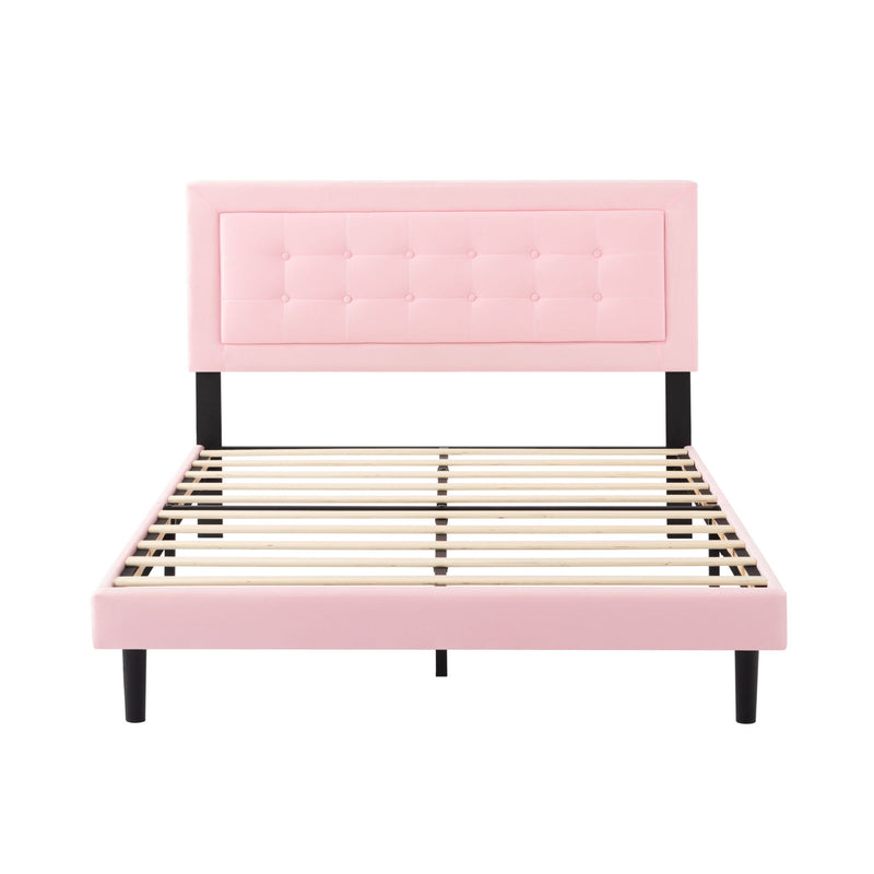 Upholstered Platform Bed With Slats