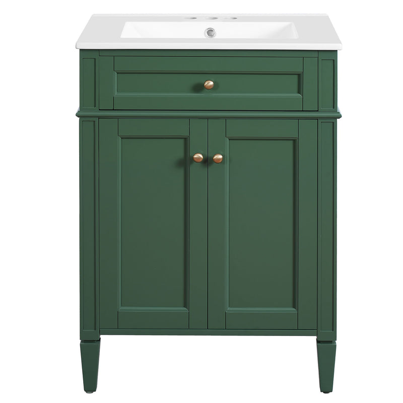Bathroom Vanity With 2 Doors And Tip Out Drawer, Soft Closing Hinges