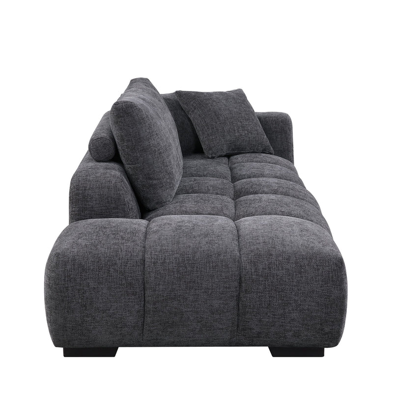 Chosen - Sectional Sofa With Toss Pillows With 2 Chaises With Ottoman - Gray