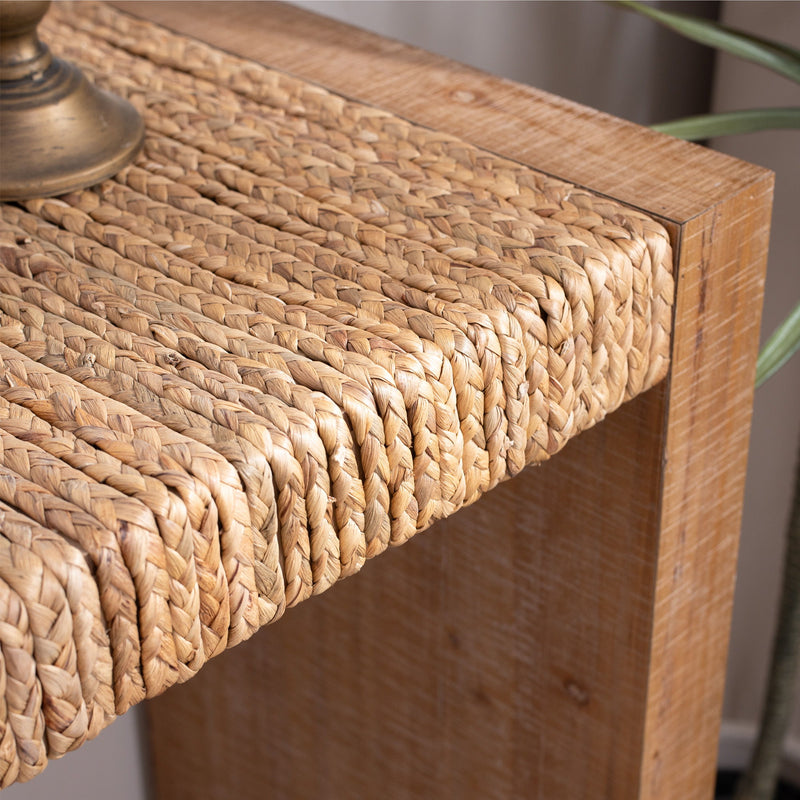 Console Table, Handwoven Top - Antique Natural / Natural