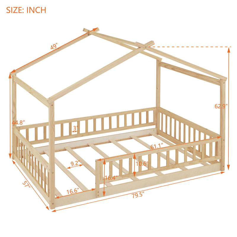 Bed House Bed Frame With Fence