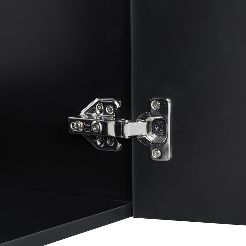Modern Bathroom Vanity With Sink, Diamond Pattern Doors