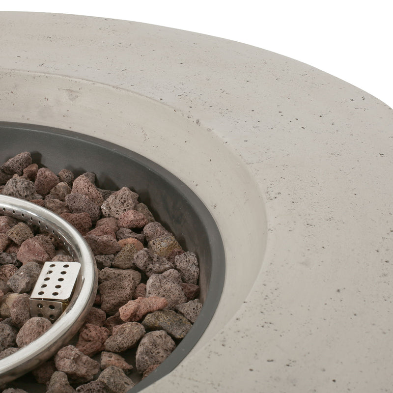 Modern Lightweight Concrete Outdoor Circular Fire Pit 50, 000 Btu