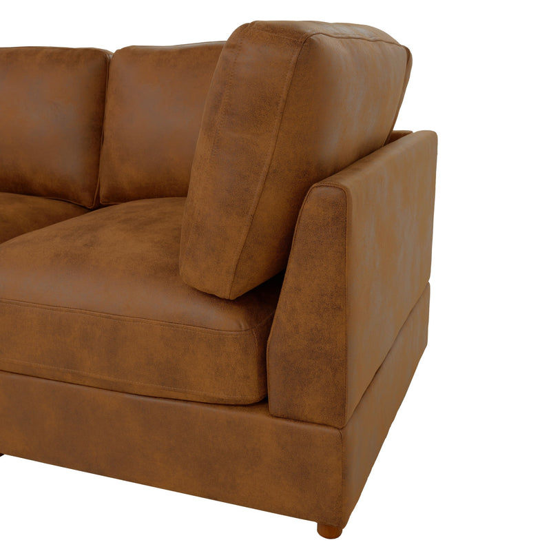 Modular Upholstered Sectional, Medium Firm Seat Cushion, Custom Configuration - Brown