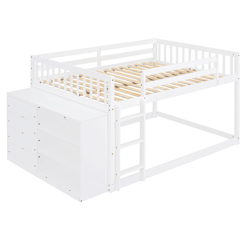 Bunk Bed With 4 Drawers And 3 Shelves