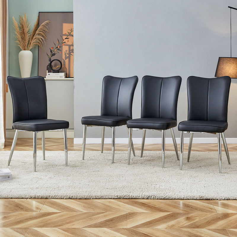 Modern Minimalist Dining Chairs With Metal Legs