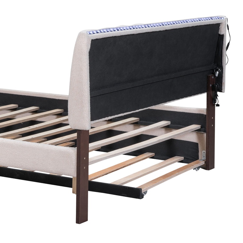Upholstered Platform Bed With Trundle