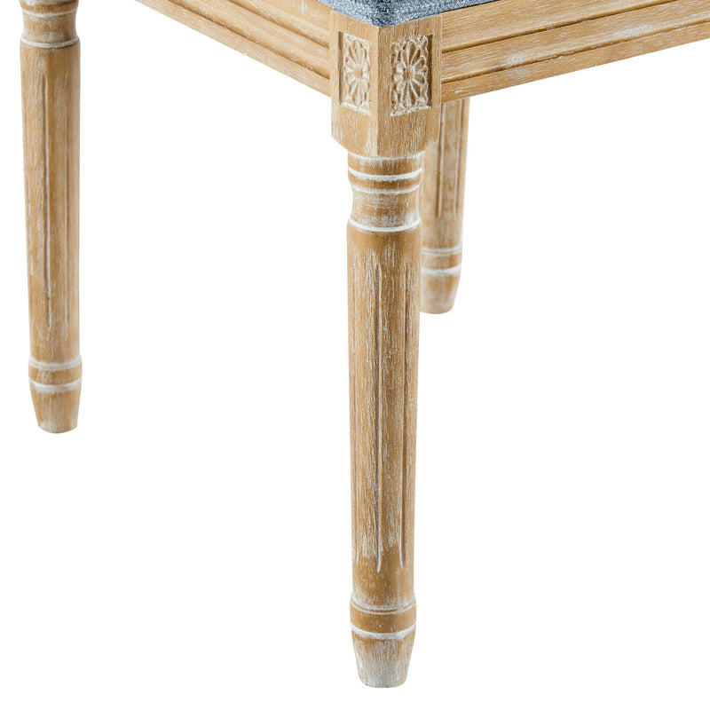 French Country Style Dining Chair With Upholstered Seating And Fluted Legs