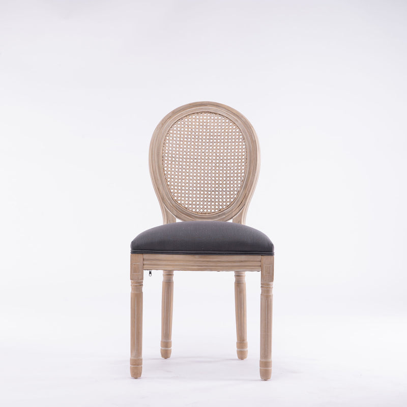 Dining Chairs, Upholstered With Round Back (Set of 2) - Gray