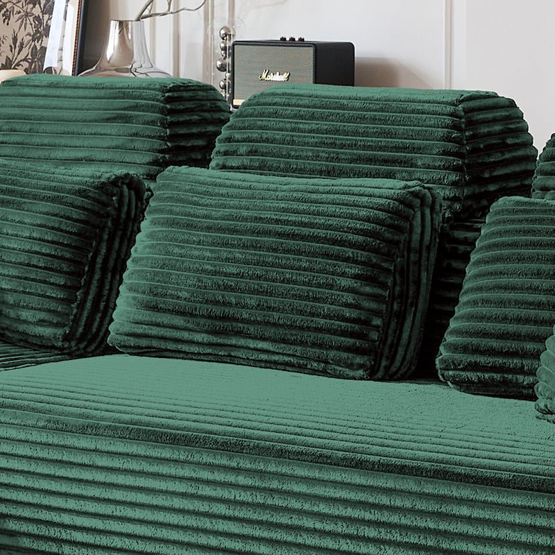 Sectional Sleeper Sofa & Storage Pockets, Modular Couch With Throw Pillows For Living Room