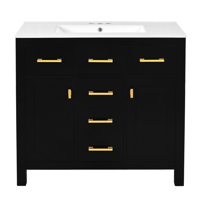 Bathroom Vanity With Sink Combo Set, Modern Bathroom Cabinet With 4 Drawers