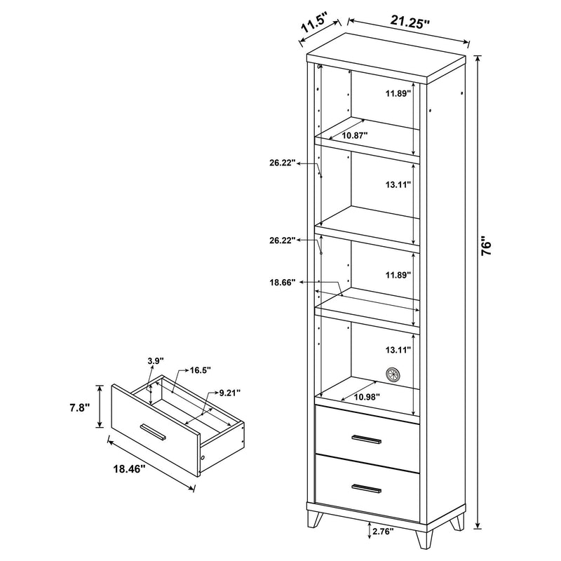 Barnaby - 4 Piece Rectangular Entertainment Center - Cappuccino