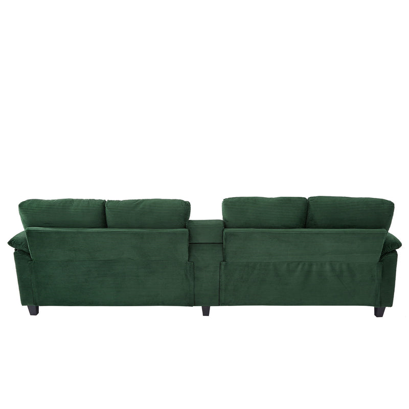 Modern U - Shaped Sectional Sofa With Storage Ottomans, USB Ports, And Cup Holders