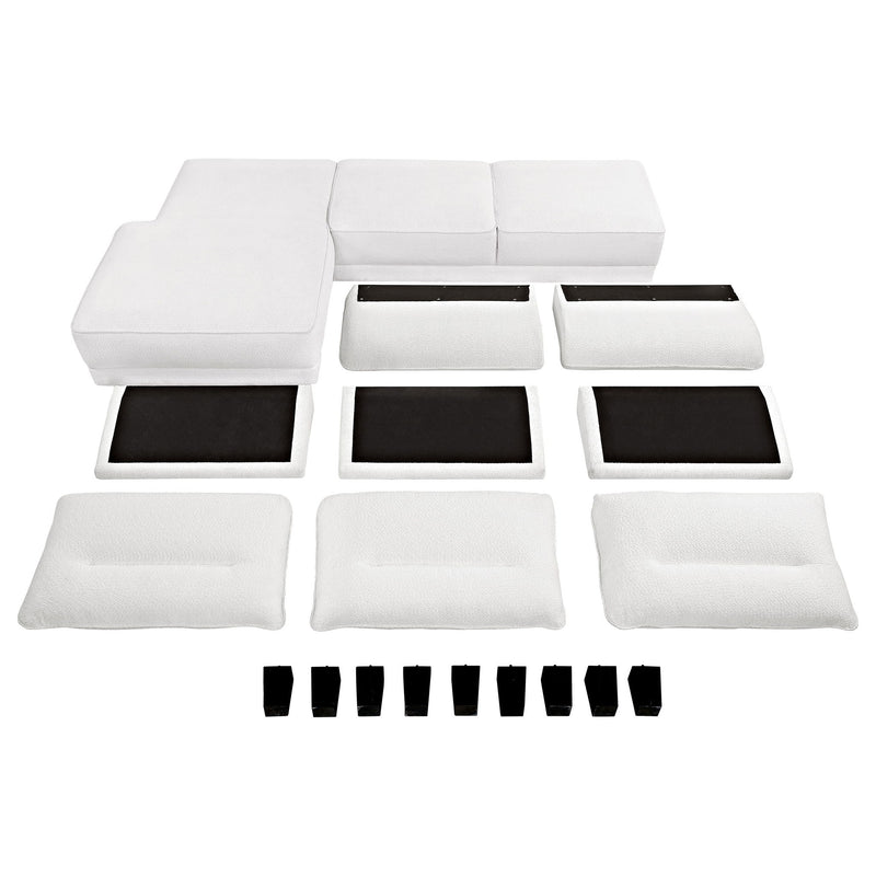 Granholm - Upholstered Curved Arm Sectional Sofa - White
