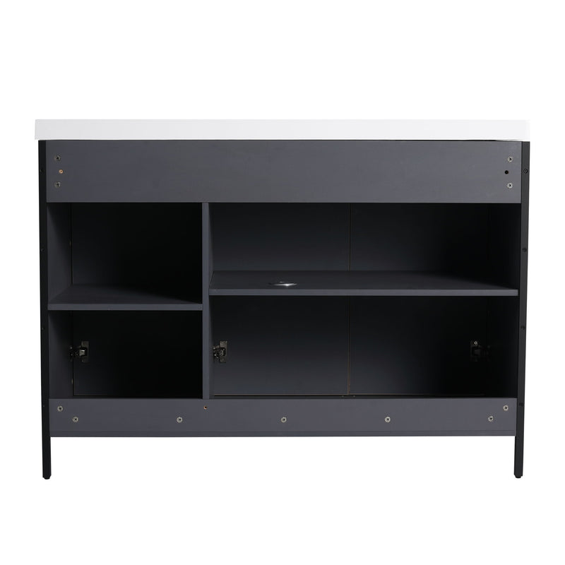 Modern Freestanding Bathroom Vanity With Resin Sink & Soft Close Cabinet Doors