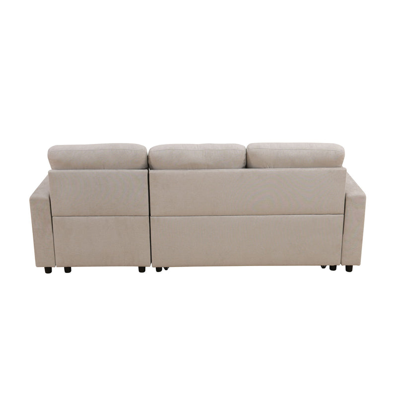 L - Shaped Convertible Sofa Bed With Storage Chaise