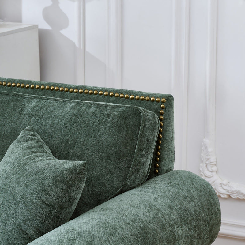 Modern 3 And 2 Seater Sofa With Rolled Arms, Tufted Upholstered Couch