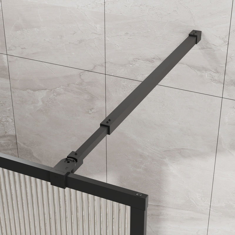 Shower Door With Center Mirror And Fluted Panels
