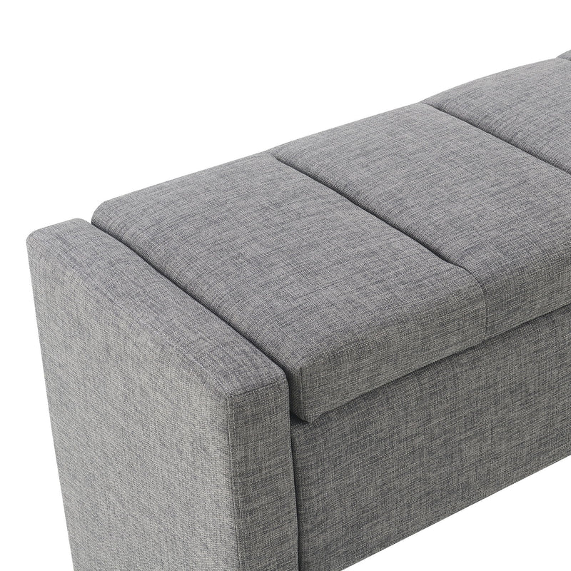 Modern Upholstered Large Bed End Bench With Storage