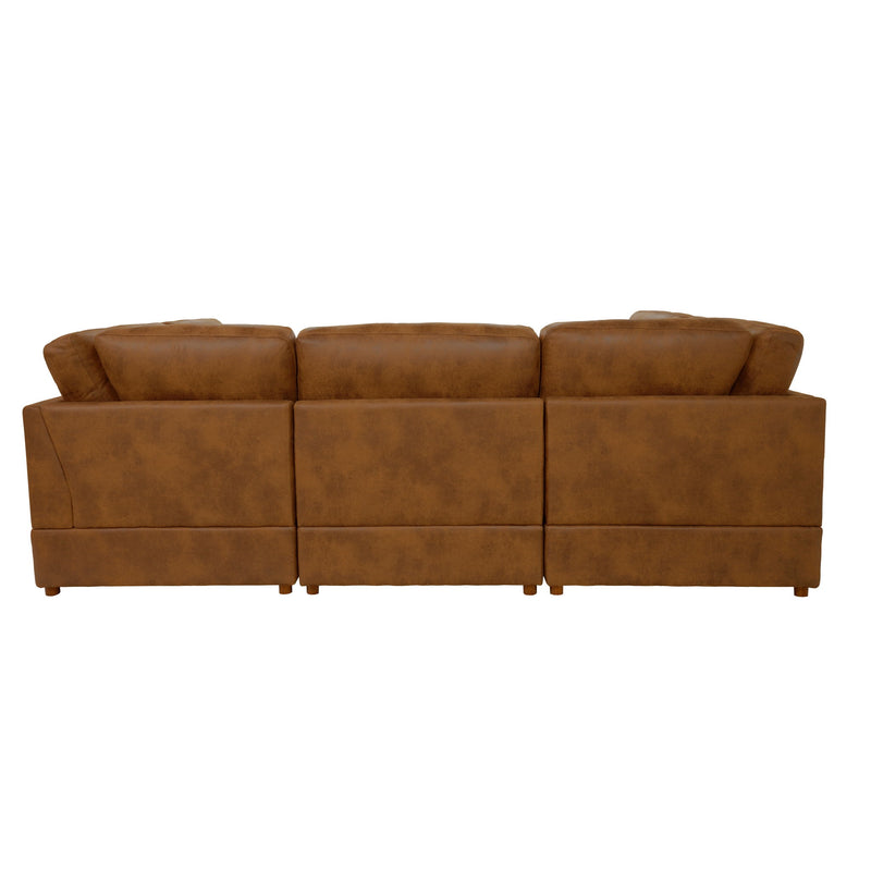 Modular Upholstered Sectional, Medium Firm Seat Cushion, Custom Configuration - Brown