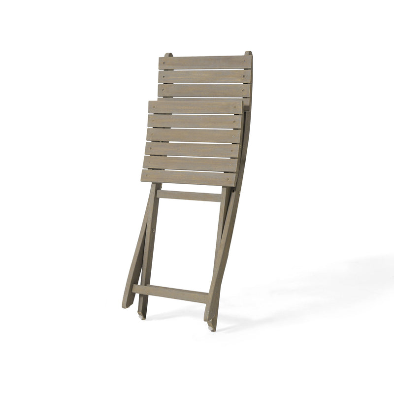 Outdoor 3 Piece Half Round Folding Bistro Set