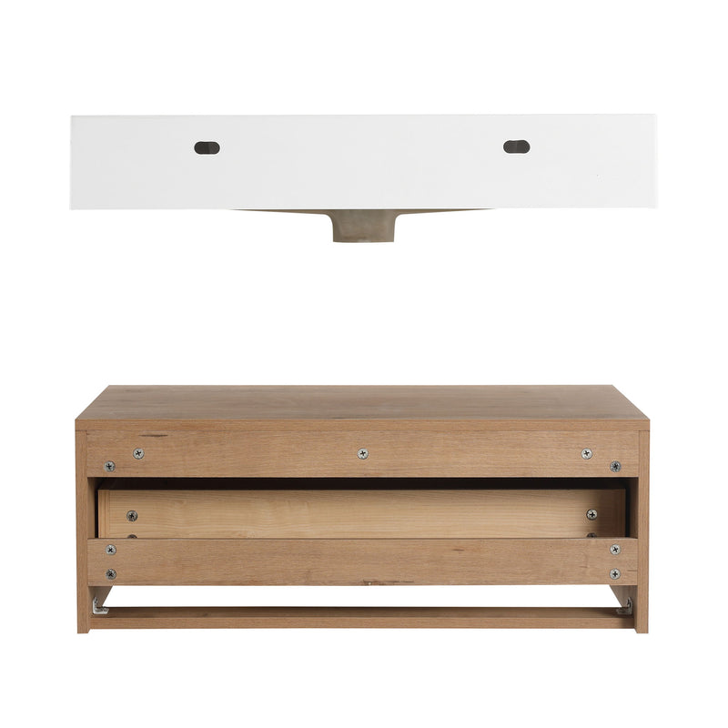 Modern Minimalist Bathroom Cabinet With Soft Close Drawers And Floating Mounting Design