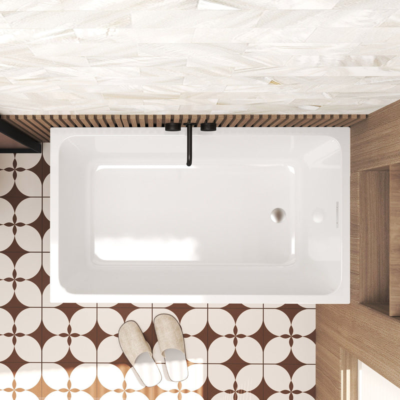 Freestanding Bathtub With Drain, Rectangular Shape