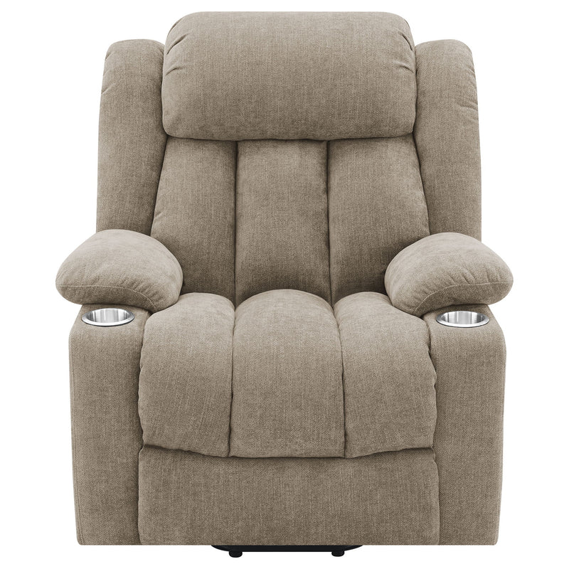 Beca - Upholstered Power Lift Recliner With Cupholders And USB Charging