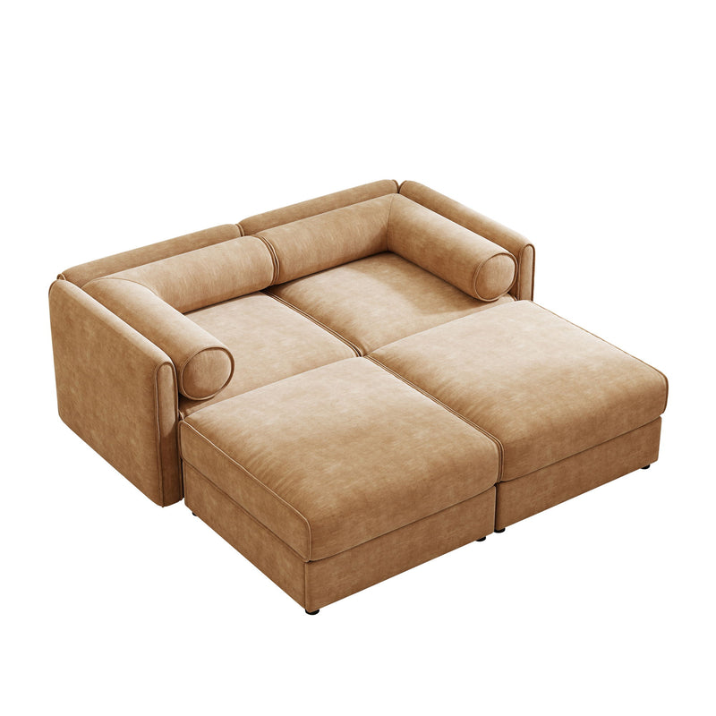 Contemporary Elegant Sofa With Storage And Ottoman