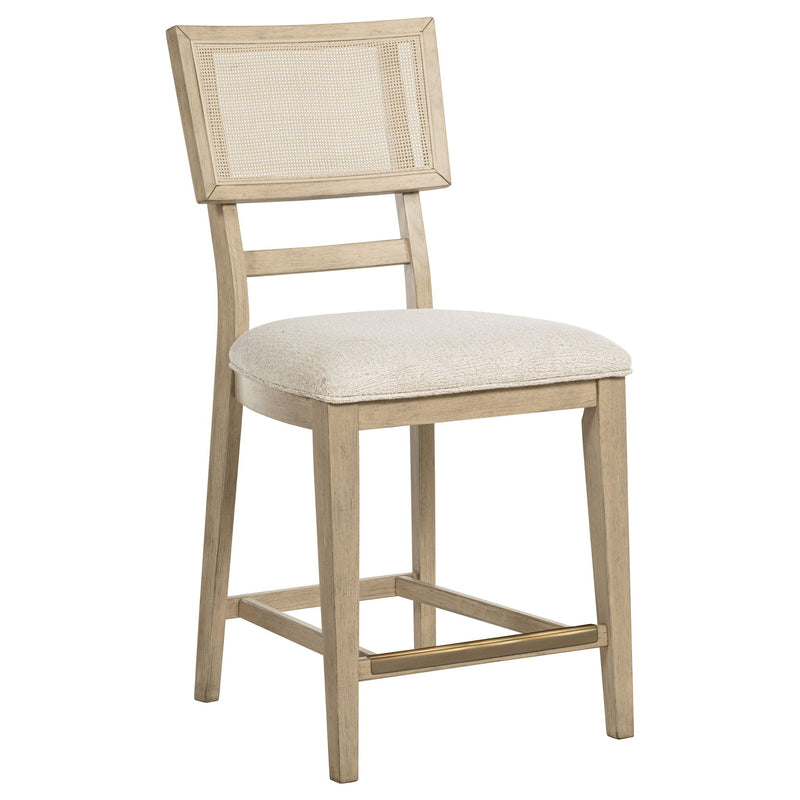 Kimpton - 8 Piece Counter Dining Set With Cabinet & Design, Includes Table, Chairs And Display Cabinet - Oak
