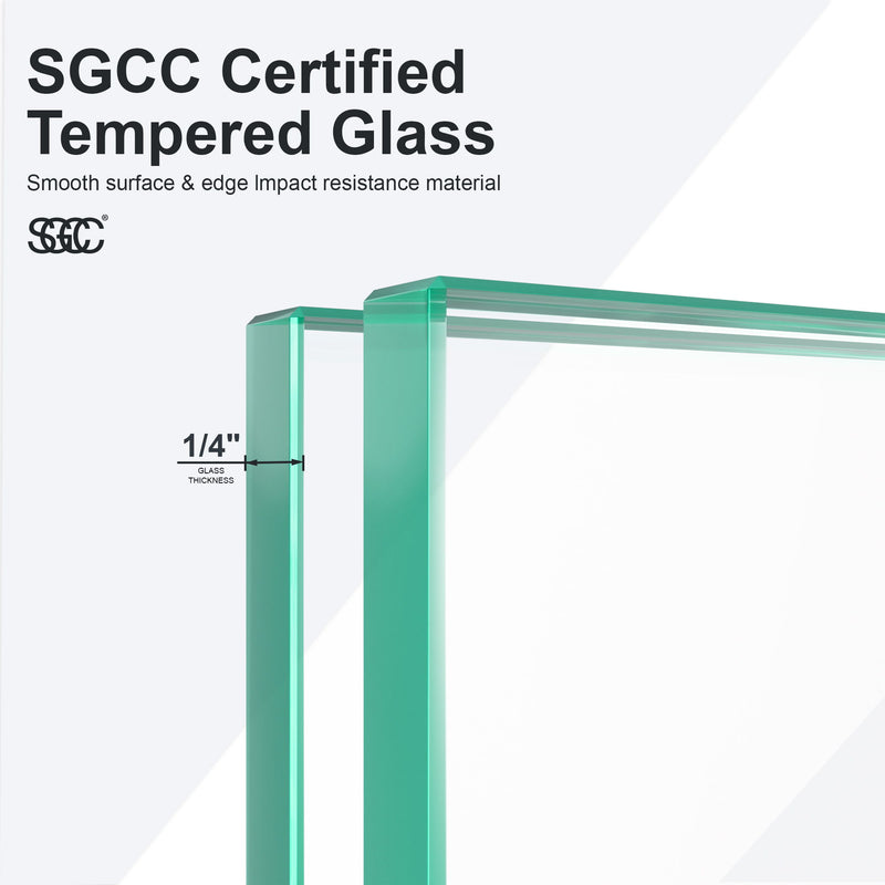 Semi Frameless Circular Pivot Shower Door With 1 / 4" Sgcc Tempered Glass