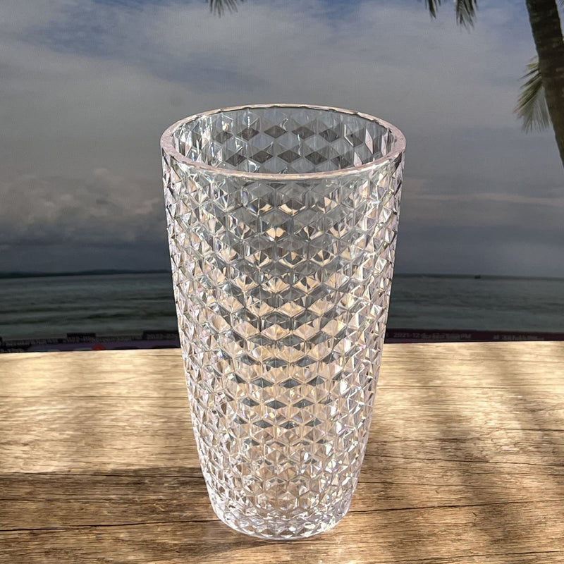 Leading Ware Diamond Cut Acrylic Drinking Glasses (Set of 4)