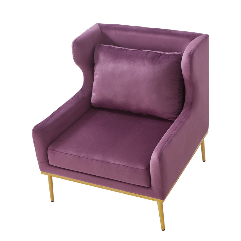 Elegant Curved Armrest Accent Armchair