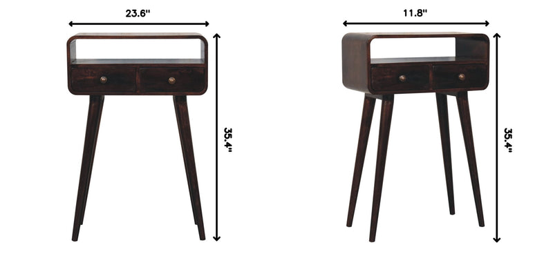 Solid Wood Curved Console Table