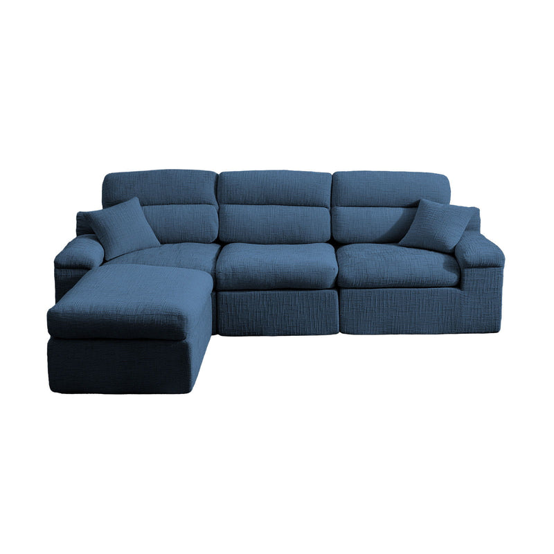Corner Chaise Sofa With High Backrest