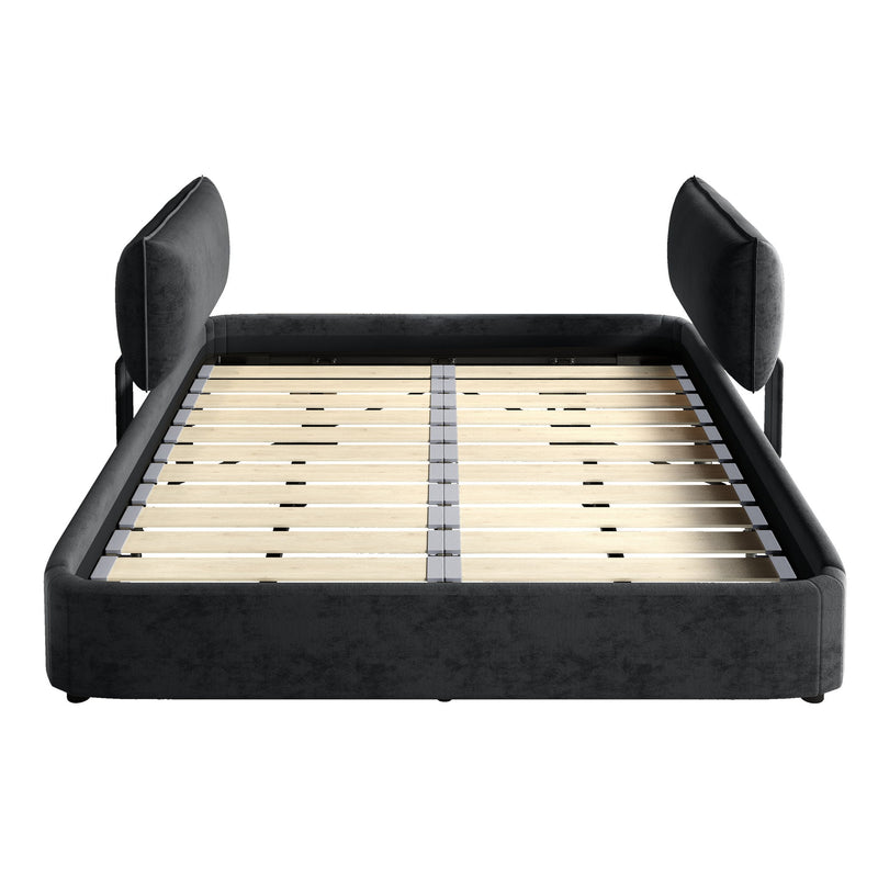 Cloud Bed Frame With Oversized Padded Movable Headboard