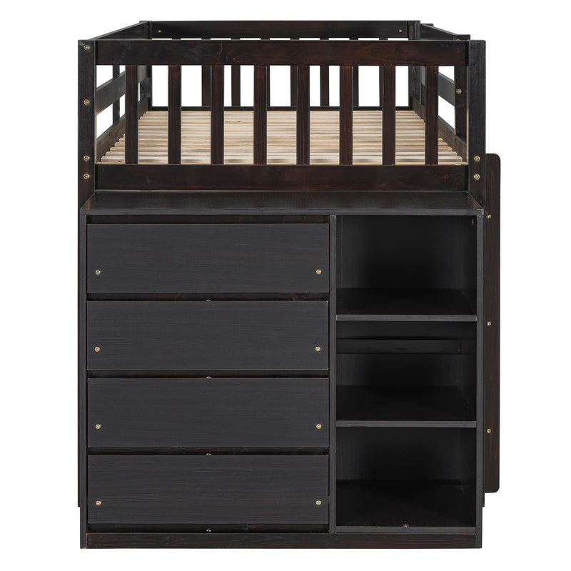 Bunk Bed With 4 Drawers And 3 Shelves