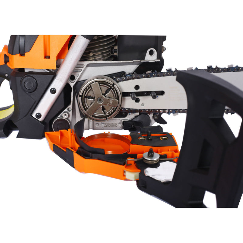58Cc Gasoline Chainsaw 20" Bar For Wood Cutting With Oregon Chain And Bar - Orange